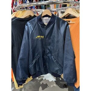 Vintage Apollo Electrical Nylon Bomber Uniform Jacket Large Cardinal